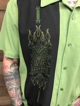 Load image into Gallery viewer, STEADY- PINSTRIPE TIKI PANEL SHIRT
