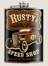 Load image into Gallery viewer, TRIXIE &amp; MILO- RUSTY&#39;S SPEED SHOP FLASK
