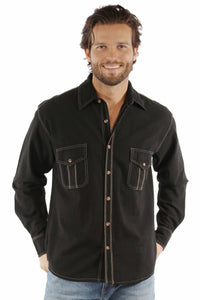 SCULLY- LONG SLEEVE CONTRAST STITCH