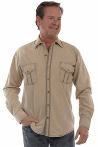 SCULLY- LONG SLEEVE CONTRAST STITCH