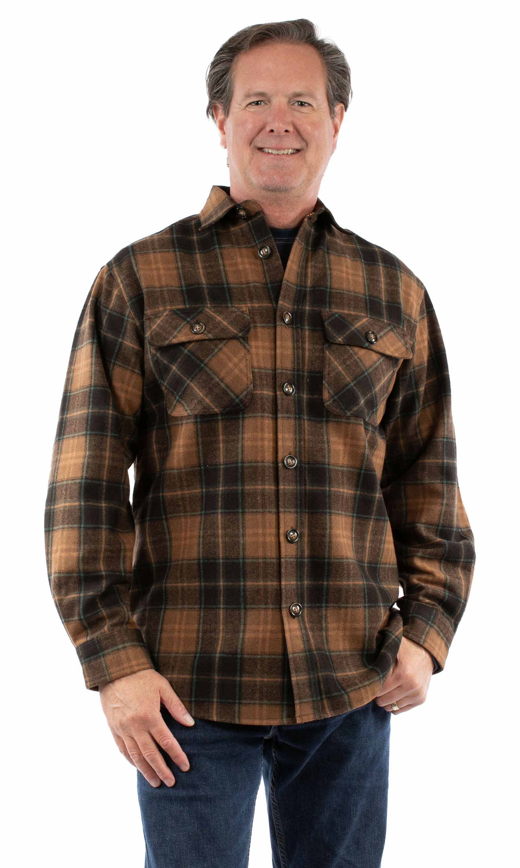 SCULLY - WOOL BLEND FLANNEL SHIRT