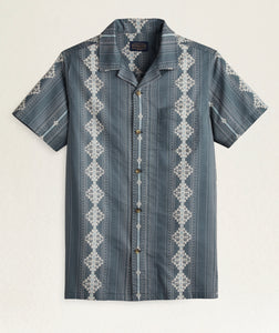 PENDLETON | GREEN STRIPE ALOHA SHIRT