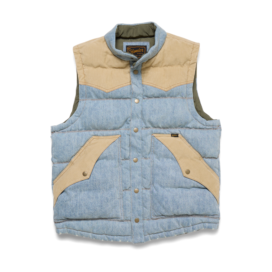 HOWLER BROS | DENIM ROUNDER VEST | SKY DENIM