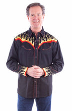 Load image into Gallery viewer, SCULLY I FLAME NOTES SNAP SHIRT
