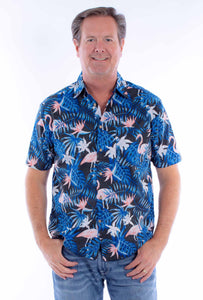 SCULLY- FLAMINGO FERN HAWAIIAN SHIRT