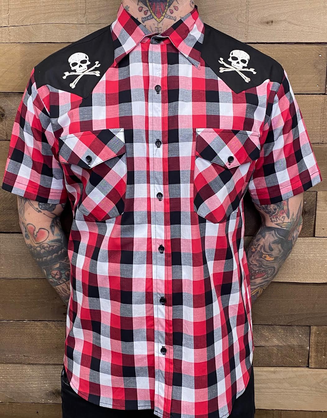 STEADY- SKULL WESTERN BUTTON UP