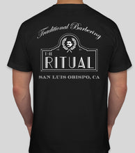 Load image into Gallery viewer, RITUAL MERCH- BLACK TRADITIONAL BARBERING SHIRT
