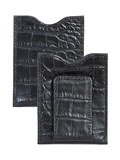 SCULLY- LEATHER MONEY CLIP- BLACK