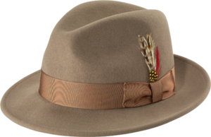 NEW YORK HAT- CLASSIC FEDORA- ALMOND
