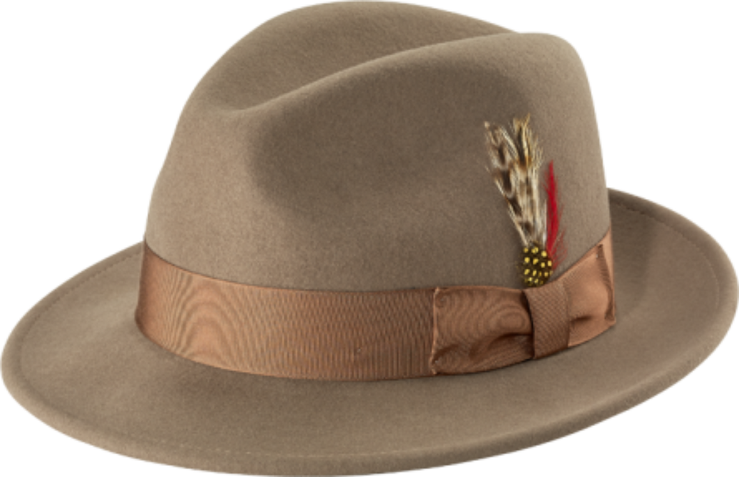 NEW YORK HAT- CLASSIC FEDORA- ALMOND