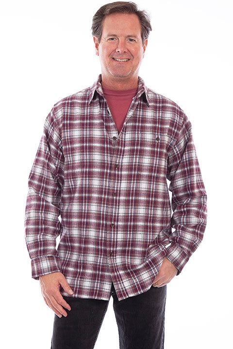 SCULLY | BURGUNDY FLANNEL SHIRT