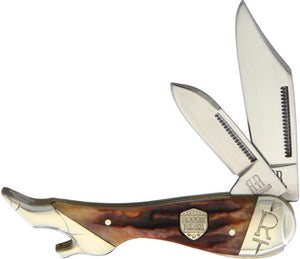 BLUE RIDGE- SMALL BROWN BONE LEG KNIFE