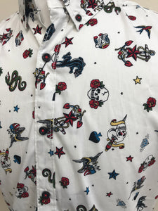 TATTOO PRINT BUTTON UP