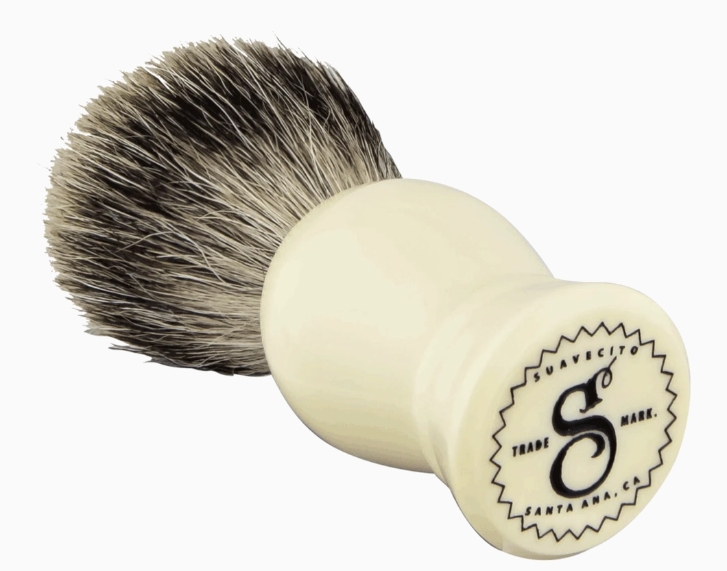 SUAVECITO- IVORY BADGER SHAVE BRUSH