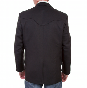 SCULLY- BLACK WESTERN BLAZER W/ BLACK PIPING