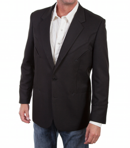 SCULLY- BLACK WESTERN BLAZER W/ BLACK PIPING