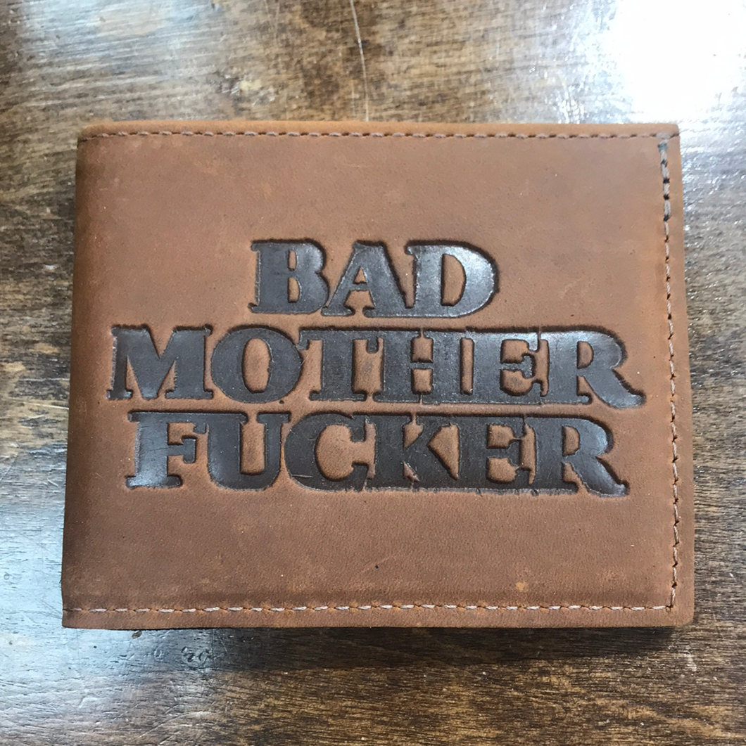 BAD MOTHER BI FOLD WALLET BROWN