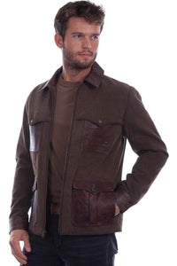 SCULLY- CANVAS LEATHER TRIM JACKET