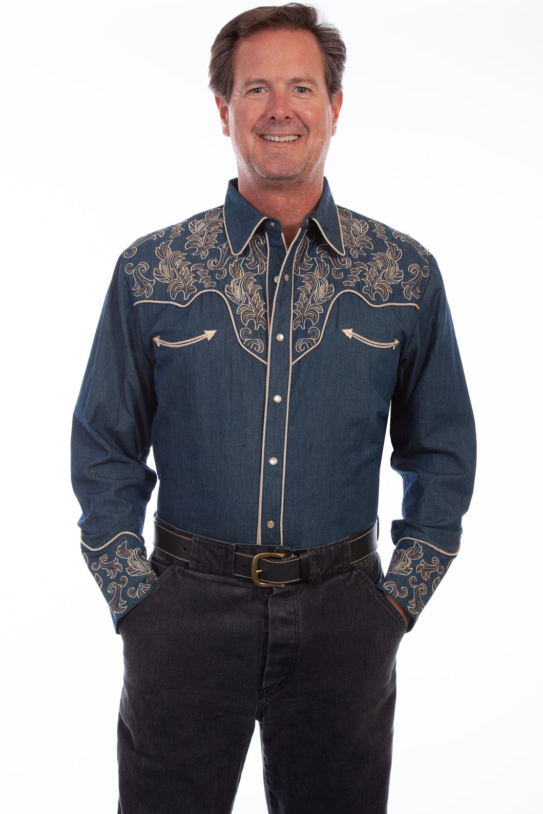 SCULLY- DENIM EMBROIDERED SHIRT