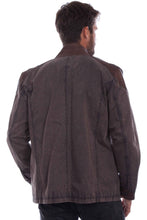 Load image into Gallery viewer, SCULLY- LEATHER TRIMMED DENIM JACKET
